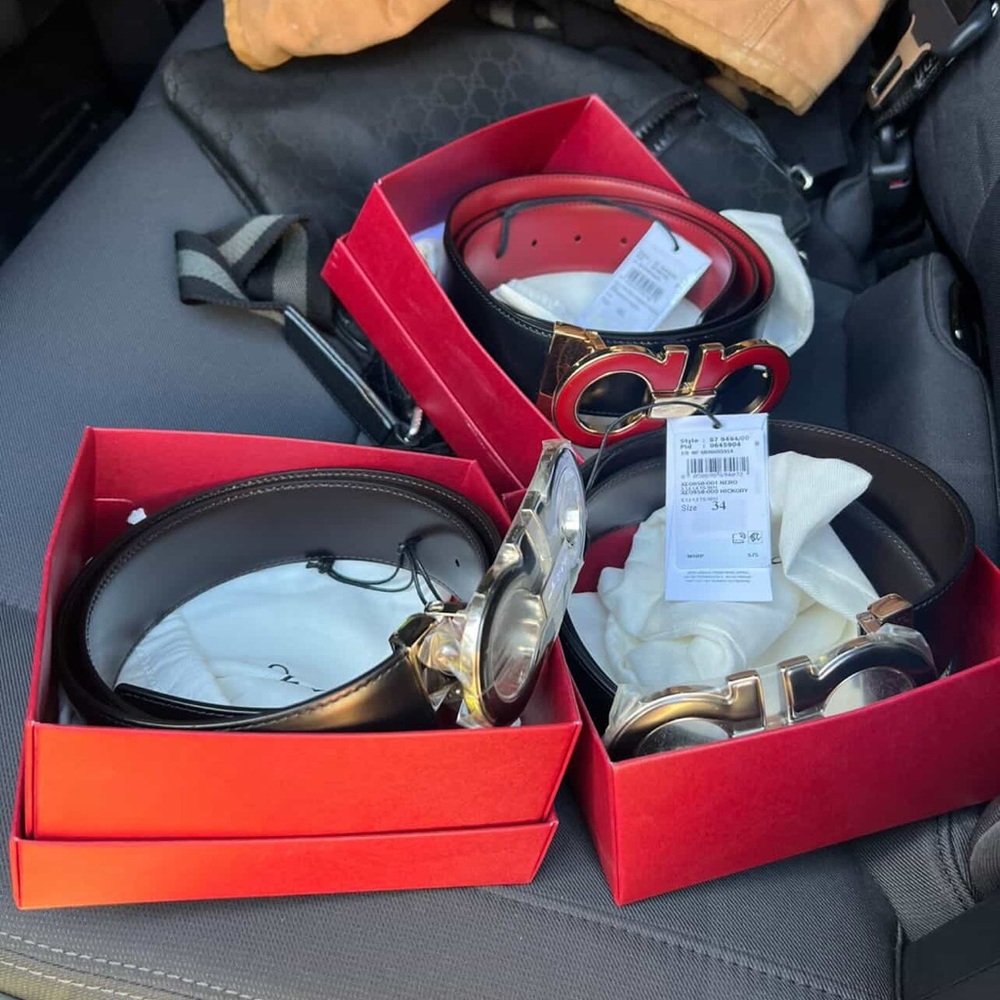 Salvatore Ferragamo Black and Red Designer Belt

ALL 3 for $1000